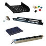Accessoires de baie : bandeau de brassage &eacute;tag&egrave;res 19 pouces embase rj45 alimentation &eacute;lectrique ventilateurs ...